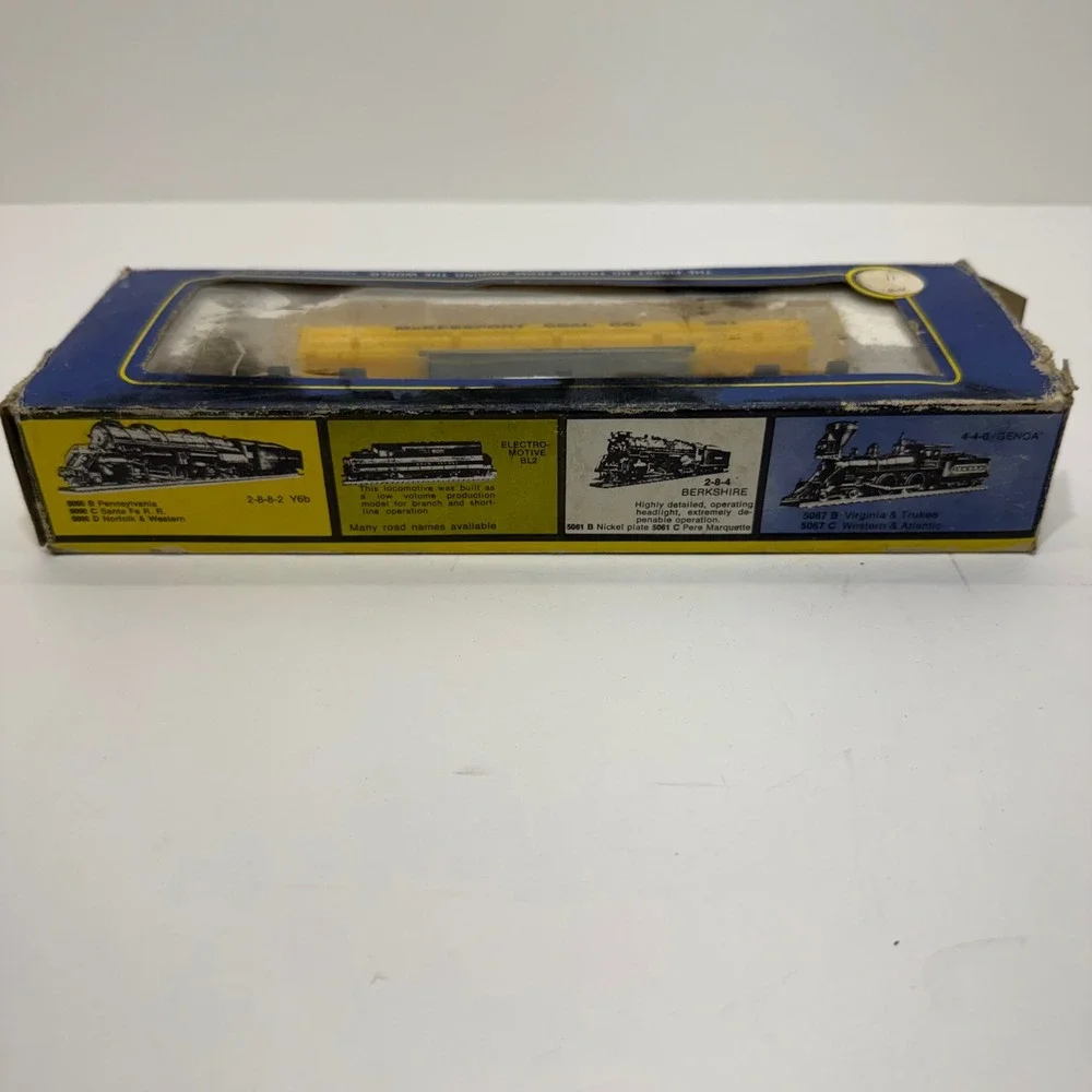 AHM HO Scale McKeesport Coal Co 291 Gondola Train Car Yellow Vintage with Box